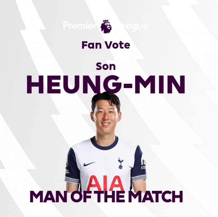1球2助攻！英超 官方：孫興慜當(dāng)選熱刺5-0南安普頓全場最佳